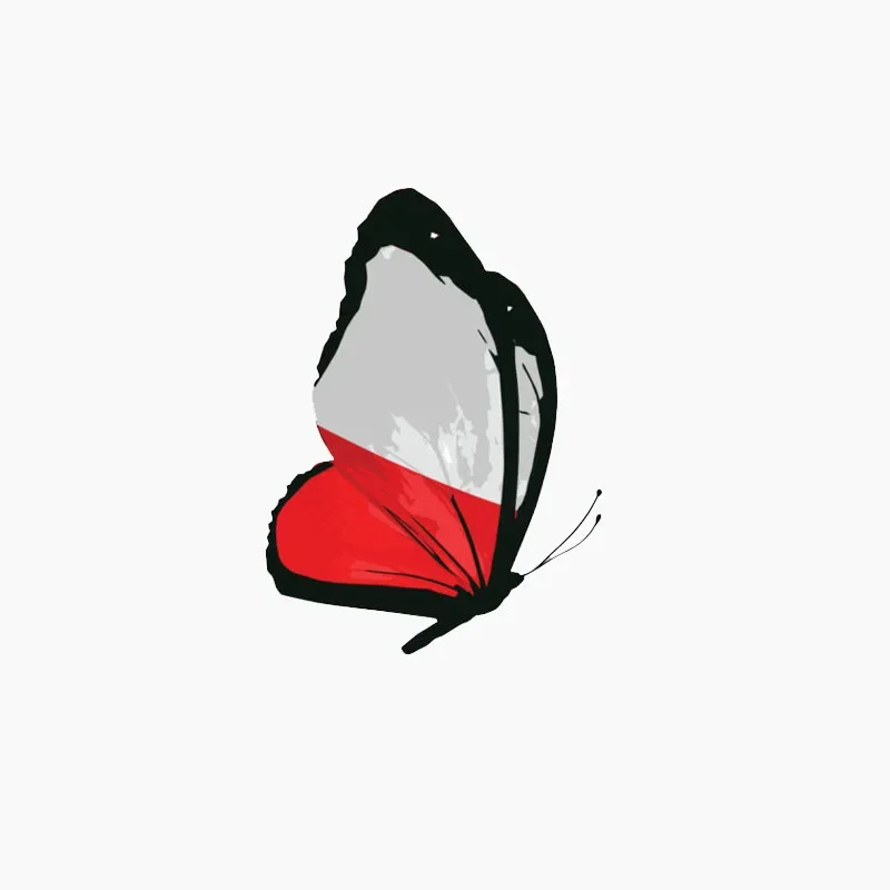 

15 см Флаг Польши, персонализированная модная бабочка, светоотражающая Автомобильная Наклейка на окно, водонепроницаемая и Солнцезащитная