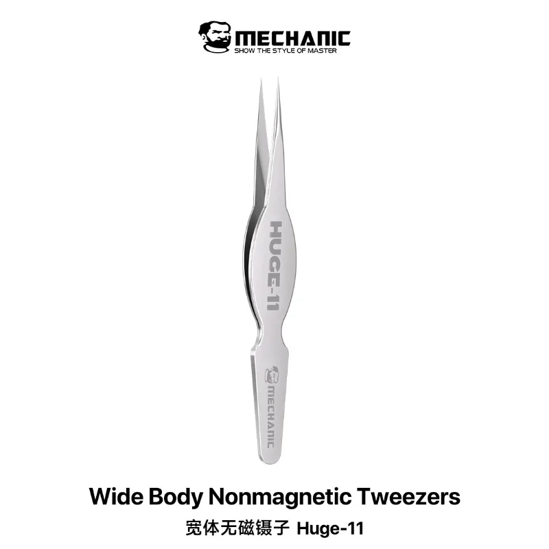MECHNAIC HUGE-11 고경도 와이드 바디 핀셋 휴대폰 수리용 PCB 칩 나사 클램핑 도구용 부식 방지