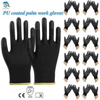 10-50 paia di guanti in nylon PU Guanti da lavoro di sicurezza Guanti speciali per riparazione Guanti rivestiti con palmo Forniture per operaio di riparazione per falegname