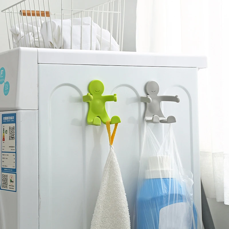 

Colors Creative Bathroom Kitchen Supplies Multi-function Bathroom Traceless Hook Toothbrush Racks Villain Modeling Hook
