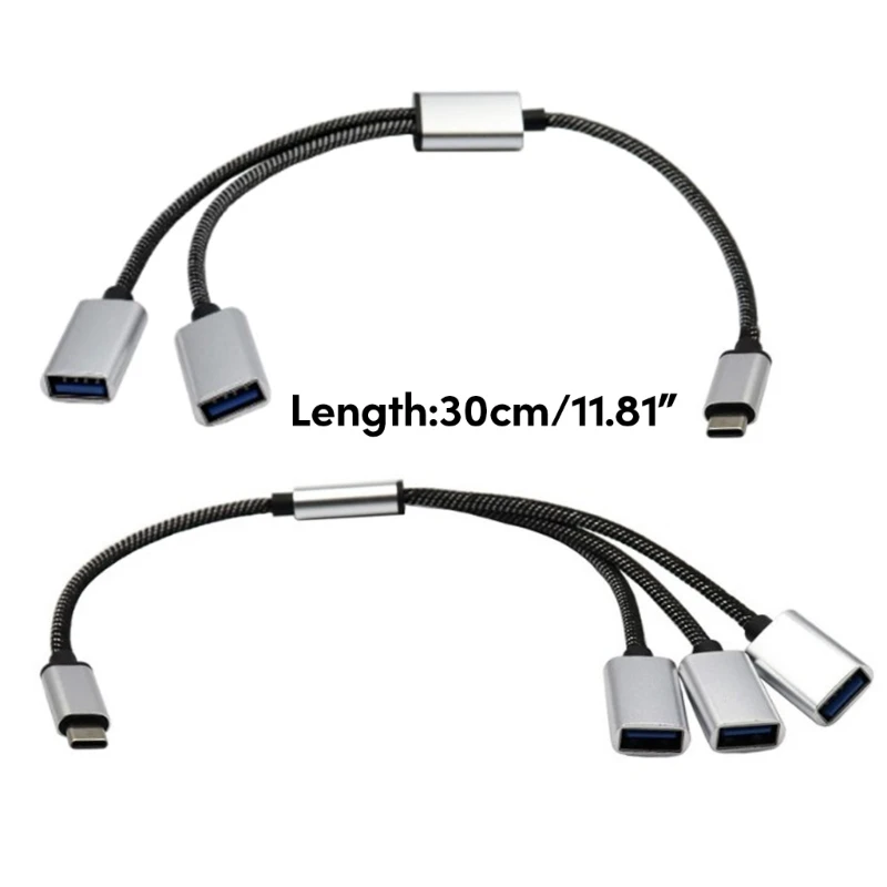 2/3 in 1 USB2.0 OTG 어댑터 유형 C 수 플러그 2/3 USB 2.0 암 OTG 확장