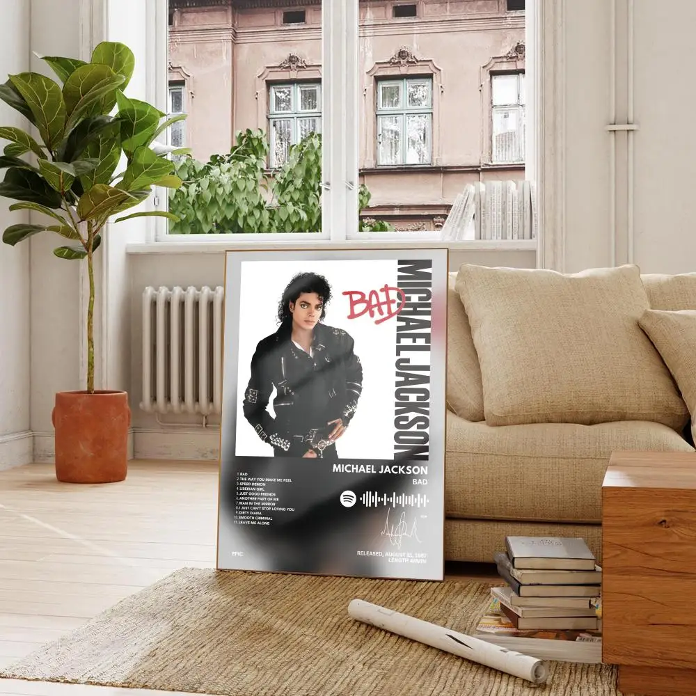 Michael Jackson Poster Art Cover Songs Music Rap Wall Waterproof Paper Sticker For Living Room Home Decor