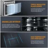 21" Gas Range Stove Oven Combo with 3 Burners 1.77 Cu.Ft. RV Use 28,100BTU Capacity Baking Rack Air Fryer Basket Included 5