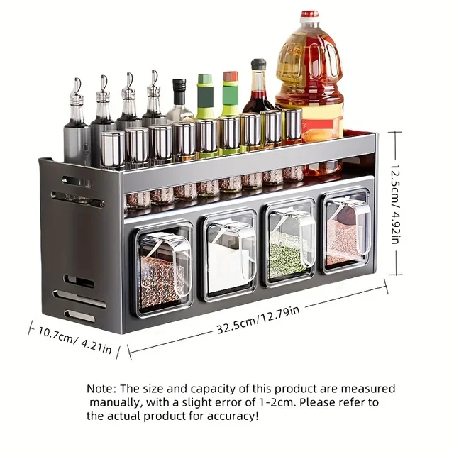 Stainless Steel Wall-Mounted Spice Rack 6