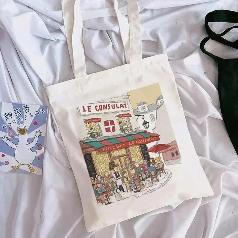 Coffee Shop und Kaffeetasse Einkaufstasche Studentenhandtasche Damen Einkaufstasche Harajuku Shopping Aufbewahrungstasche Geschenkhandtasche für Mädchen – Detail 13