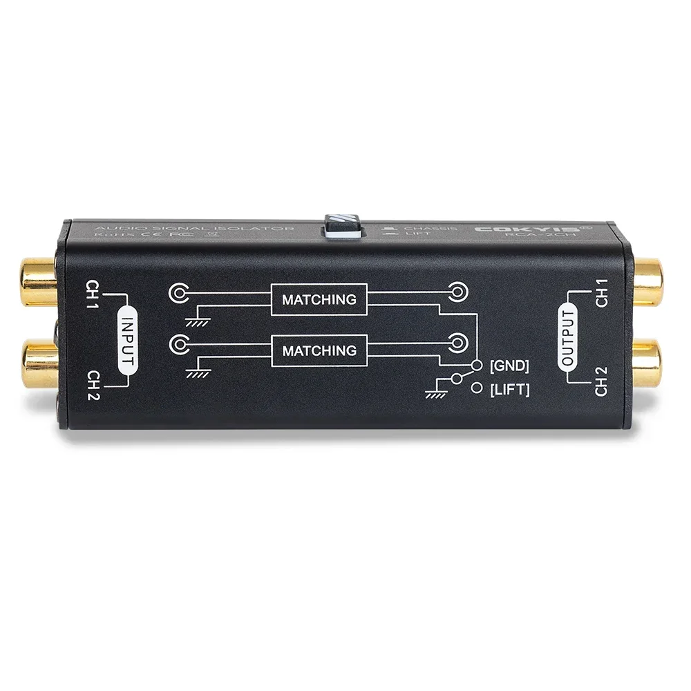 1 PCS Hifi Audio Isolator Ground Loop Isolator Noise Filter RCA Noise Signal Reducer sound mixer dj equipment