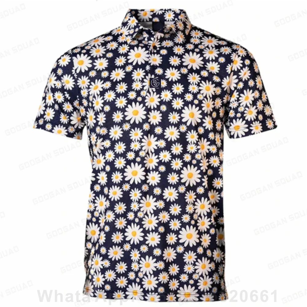 Men's Polo T-Shirt Short Sleeve Fishing Golf Clothing Summer Quick Dry Casual Fashion Volleyball Tops