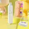 Low Noise Electric Baby Nail Trimmer with LED 360-degree Trimming Infant Automatic Nail Grinder with Storage Box
