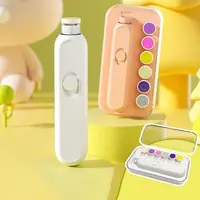 Low Noise Electric Baby Nail Trimmer with LED 360-degree Trimming Infant Automatic Nail Grinder with Storage Box