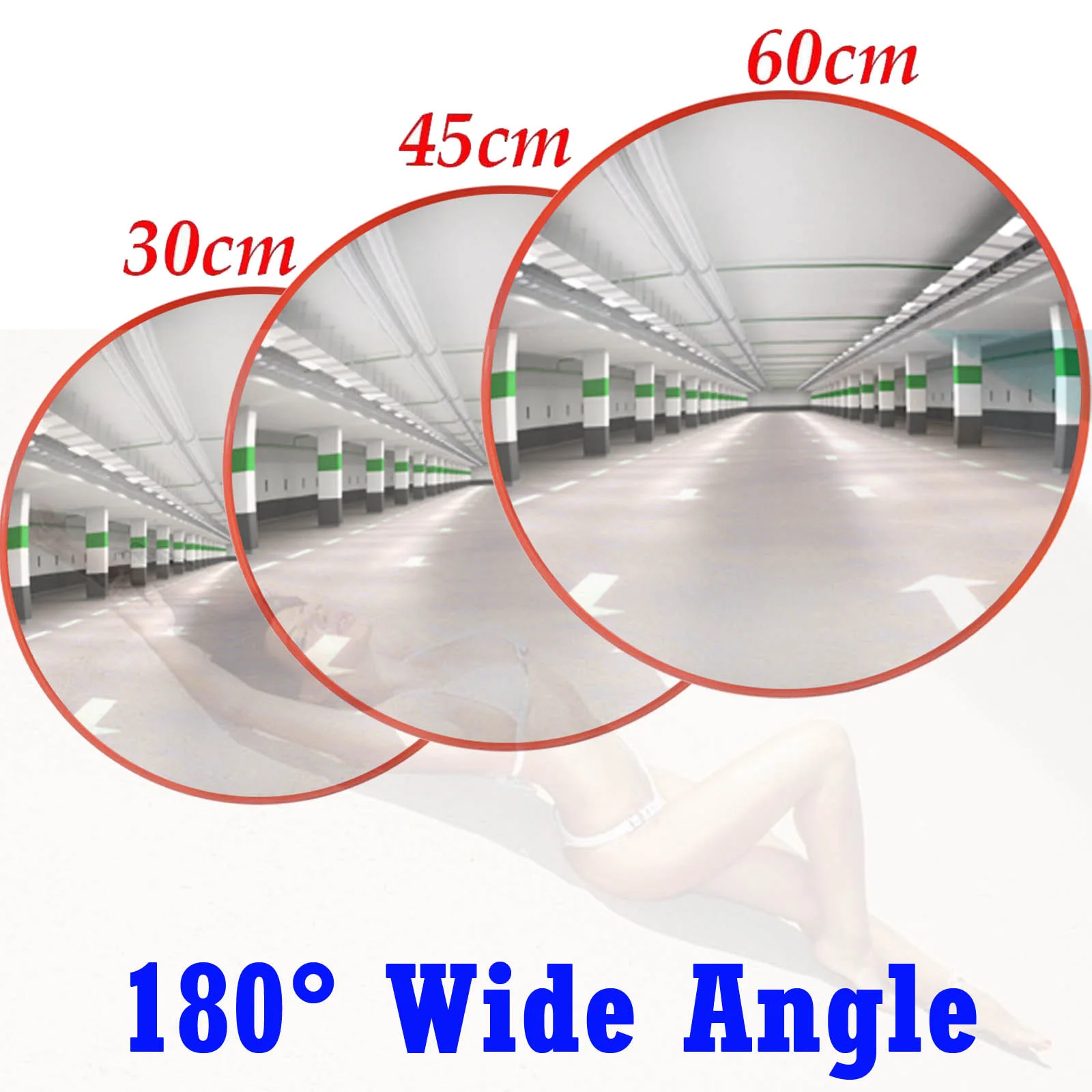 Miroir de route convexe, miroir convexe 30/45/60cm, miroir de sécurité routière incassable, miroir d'angle mort grand Angle 130 degrés