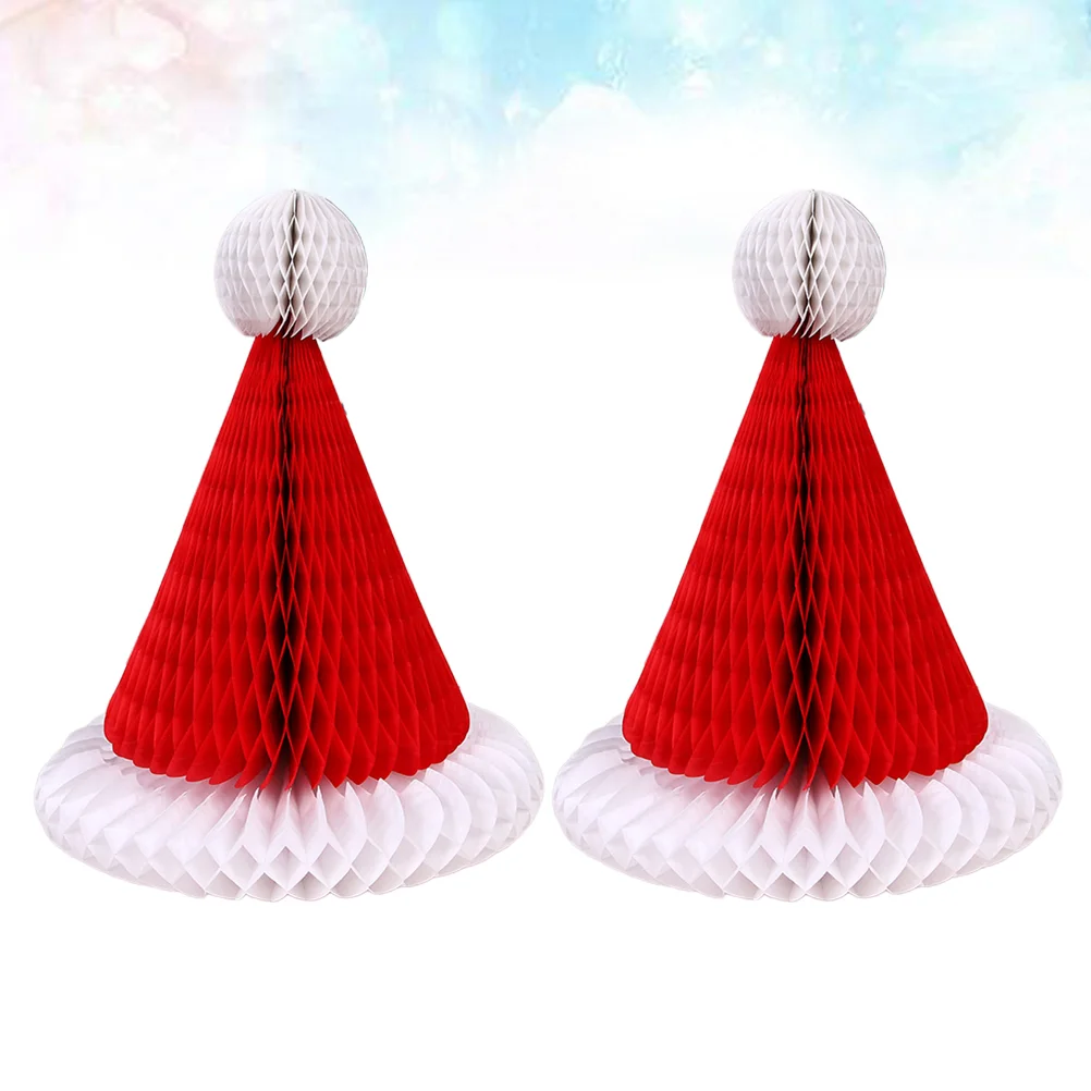 

2 PCS Christmas Hat Pendant Nativity Ornament Aldult for Hanging Xmas Ornaments