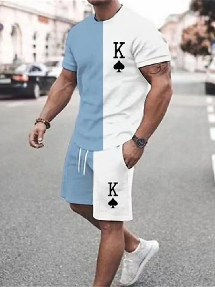 

2024 Street Urban Fashion T-shirts Everyday Outdoor Beach Shorts Men's Short-sleeved T-shirts And Shorts Sets Summer Men's Set