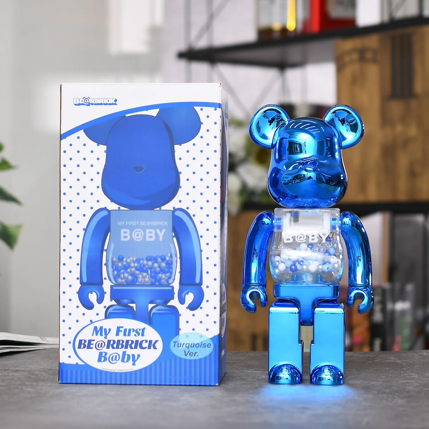 Bearbrick 400% 28CM Electroplating Pink Gold Qianqiu Building