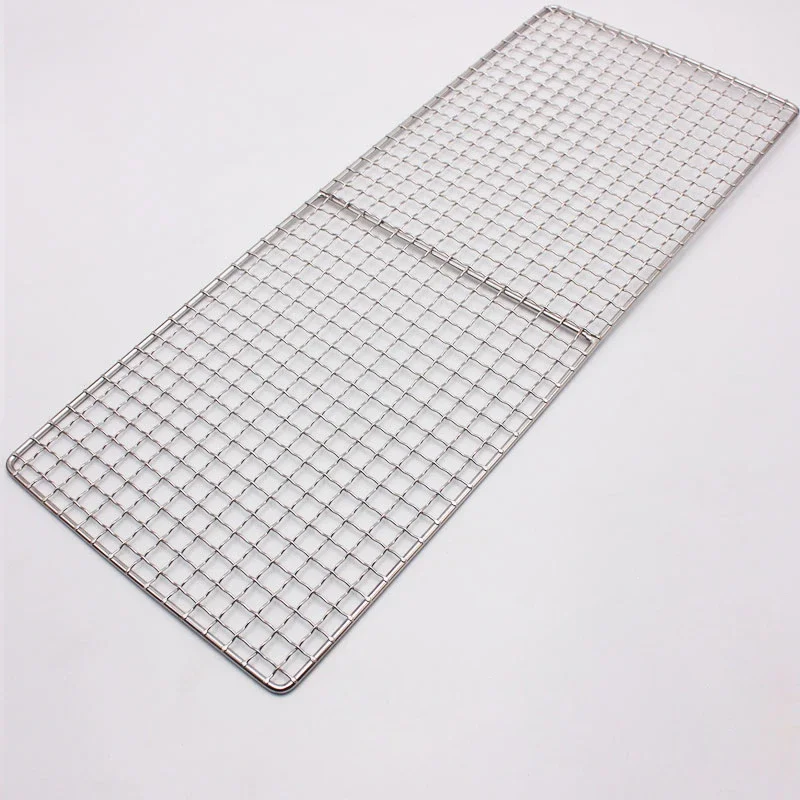 304 Stainless Steel net bbq grill non-stick BBQ Mat Grid rectangular BBQ Grill barbecue mesh barbecue net tools-B bbq grill mesh
