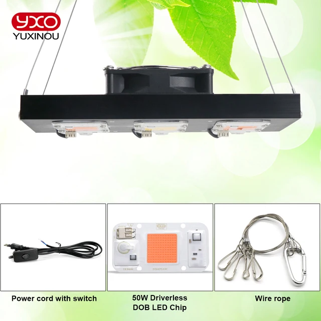 1500W Cob Dob Led Grow Light 110V 220 V Teljes Spektrum Növekedési Fitolamp Hűvös Ventilátorral Hidroponikus Üvegházhatású Beltéri Zöldségmaghoz - Image 3