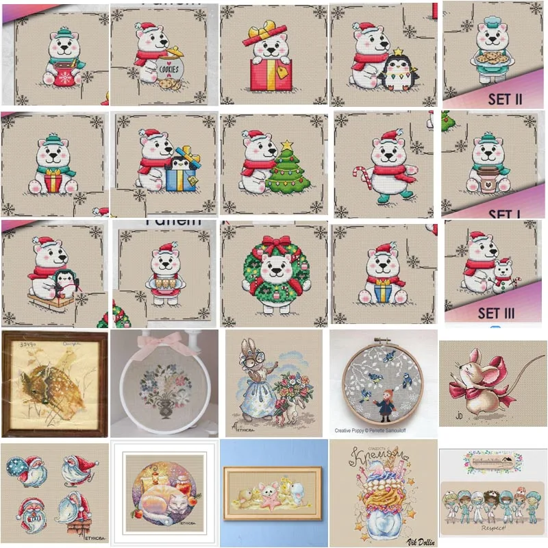 

Cross Stich Embroidery set Electronic drawing Cross Stich Christmas Bear Needlework PDF by Email