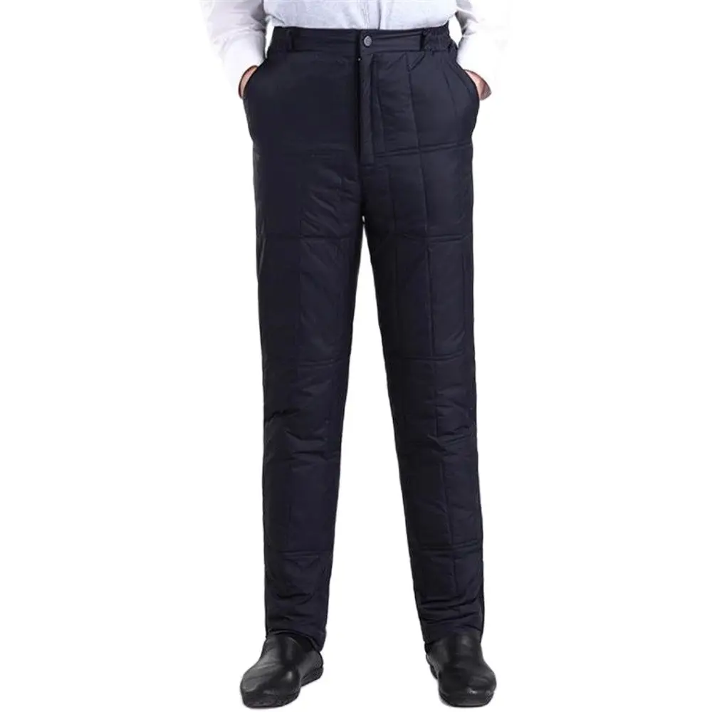 

Мужские брюки на утином пуху, теплые прямые штаны с высокой эластичной талией, толстые брюки белого цвета на осень и зиму, 89%
