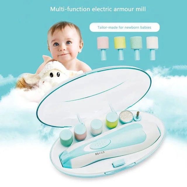 Baby Electric Nail Trimmer Kid Nail Polisher Tool Baby Care Multifunctional Fingernail Cutter Trimmer Infant Manicure Set 2
