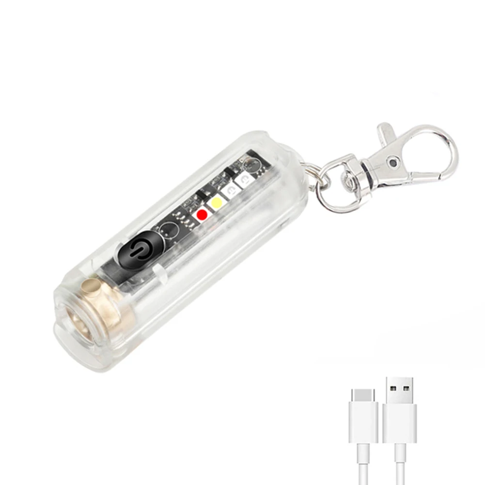 Mini Keychain Torch USB Rechargeable LED Light Waterproof Flashlight with Buckle Outdoor Emergency Lighting Tool vintage flashlights Flashlights