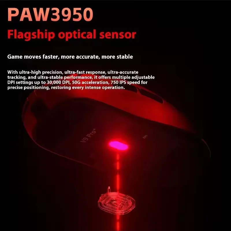 AULA V9 Pro Ultra Tri-Mode Wireless Mouse Custom PAW3395 Dual 8KHZ E-sports Gaming Mice Lightweight Ergonomic Mouse PC Accessory