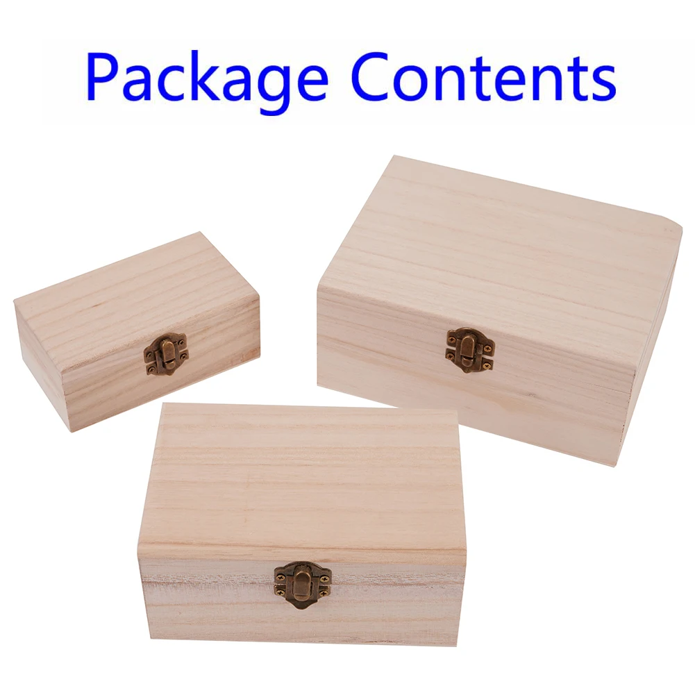 Elegant Wooden Storage Box with Hinged Lid - Multifunctional Craft, Gift, and Jewelry Container