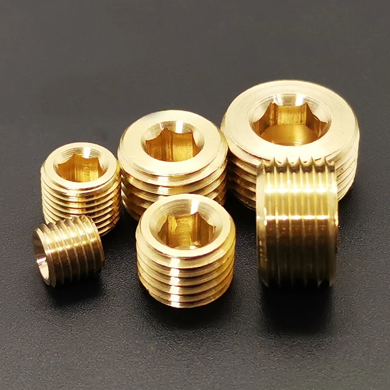 Metric Male Thread Brass Internal Hex Socket Pipe Fitting Plug End Cap Adapter Connector M8-M22 pipe fitting water pipe fitting hose pipe fitting