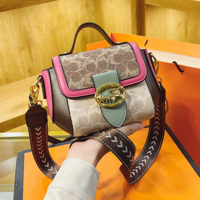 

Классические простые модные маленькие сумочки в Европе и США, женские сумки контрастных цветов, дизайнерская Высококачественная сумка через плечо