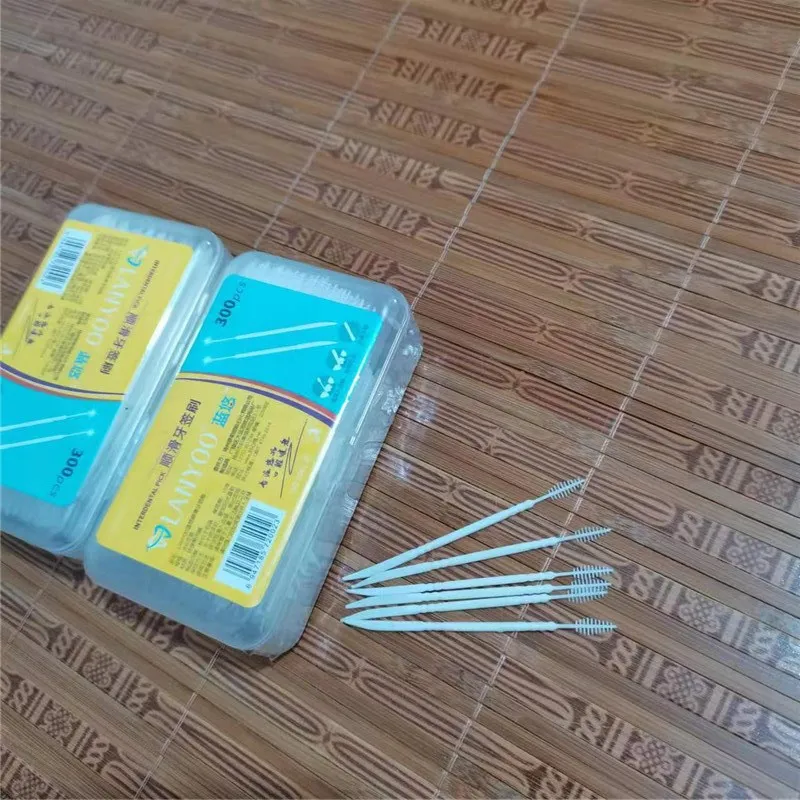 300pcs Oval Boxed Double-end Tooth Stick Superfine Toothpicks Brush Bamboo Stick Dental Oral Care Clean Teeth Food Residue Tool toothpick set toothpicks set