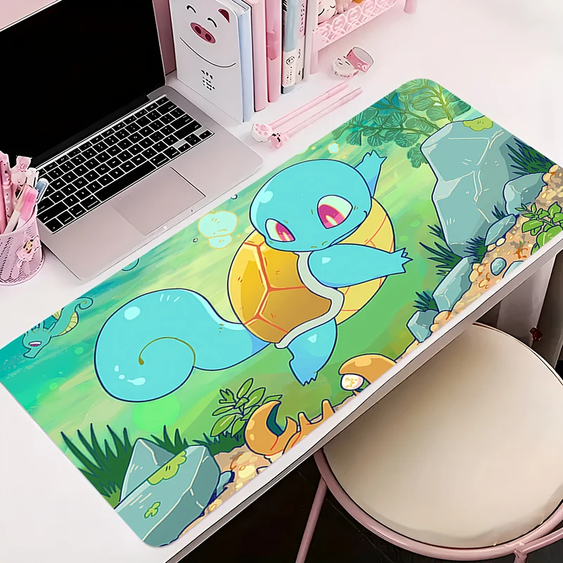 New Mouse Pad Larger P-pokemon Squirtle XXL 90x40 Speed Mini Pc Computer Keyboard Pads Desk Mat Gaming Accessories Home Mousepad 6