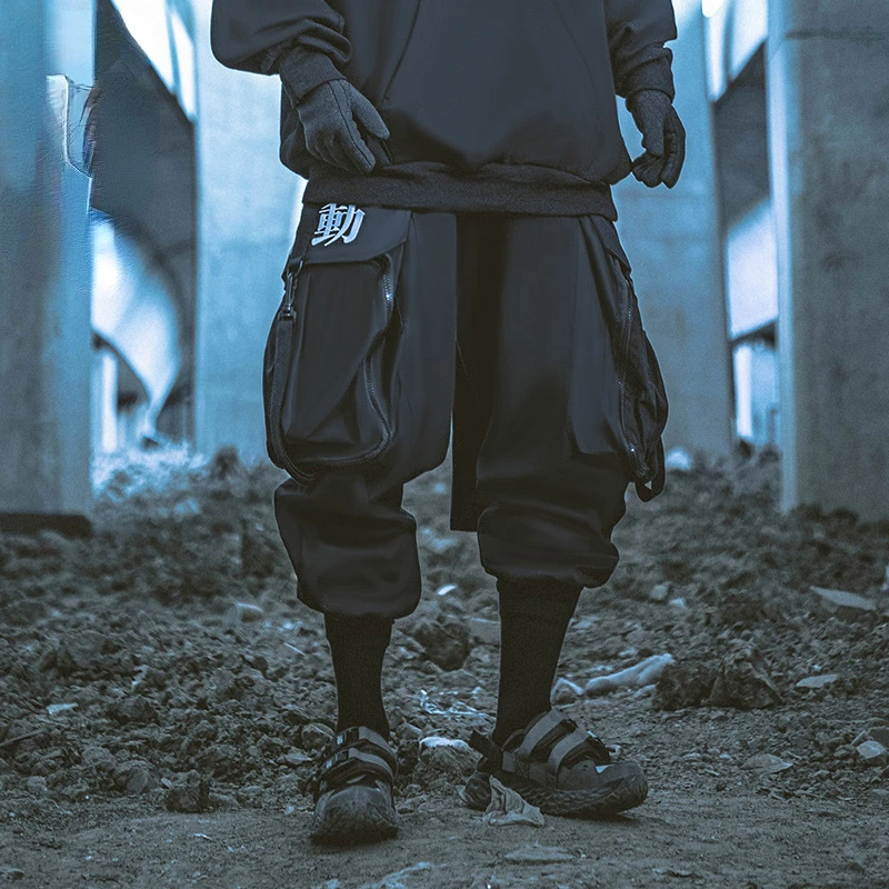 Venzina® Jogger Pants for Men Fashion Cargo Pants Cool Hip Hop Streetwear  Outfit Black