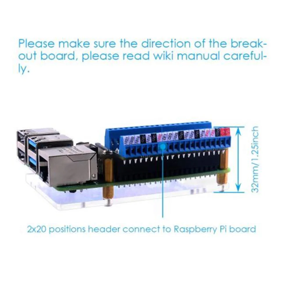 미니 터미널 브레이크아웃 보드, GPIO 확장 보드, 터미널 브레이크아웃 보드, 라즈베리 파이 4B, 3B +, 3B, 2B, 1B +, 제로, 제로 W