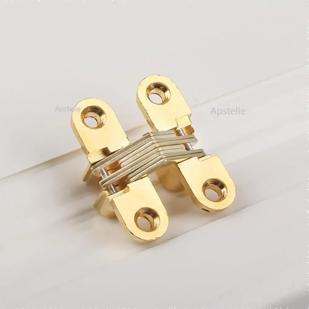 Stainless steel hinges door hinges 1PCS hidden hinges 8x42MM invisible concealed cross door hinge bearing 180D with screw for folding door window furniture DIY