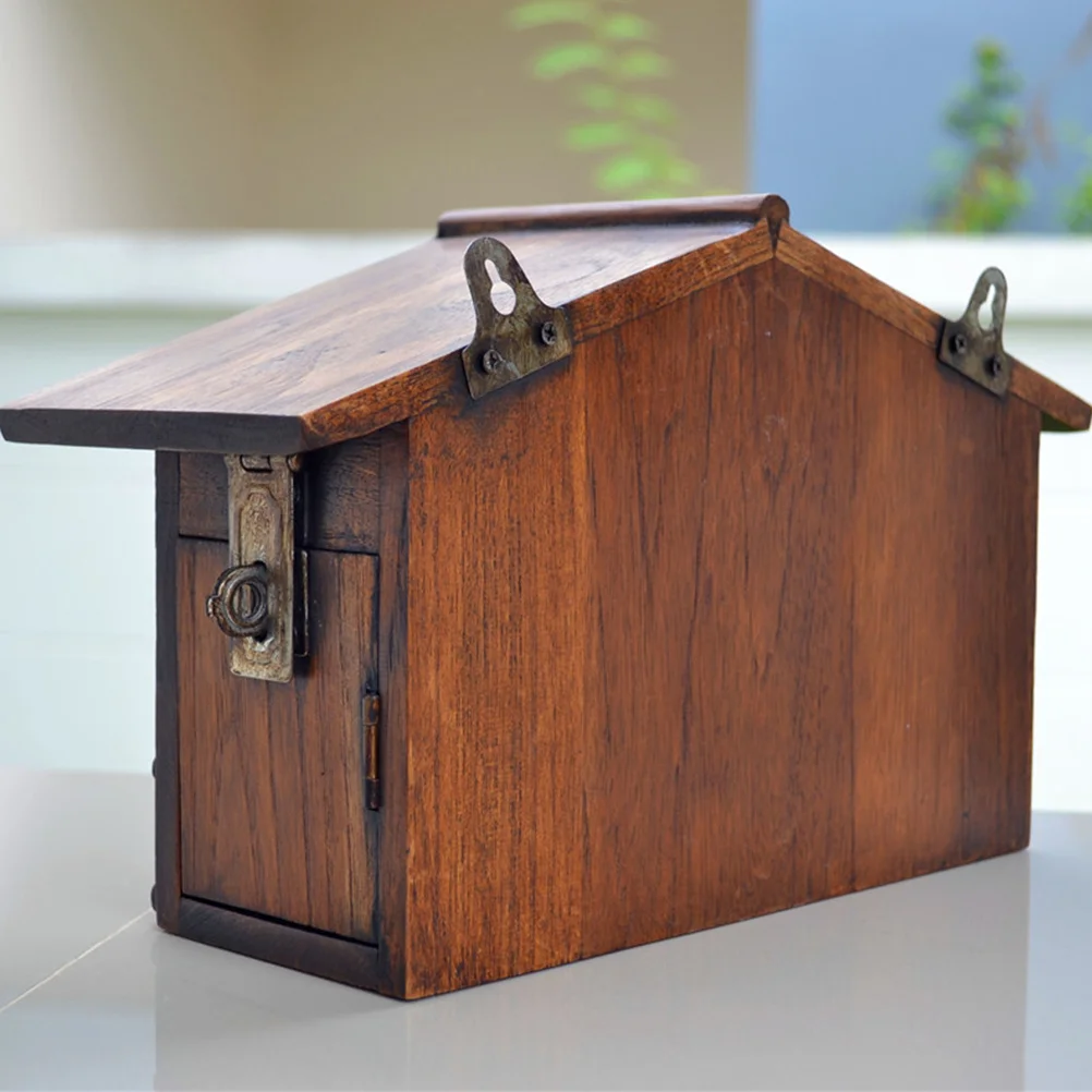 Wall Mounted Mailbox 1PC Wooden Mailbox Post Box Rainproof Suggestion Box Creative Letter for Home Company