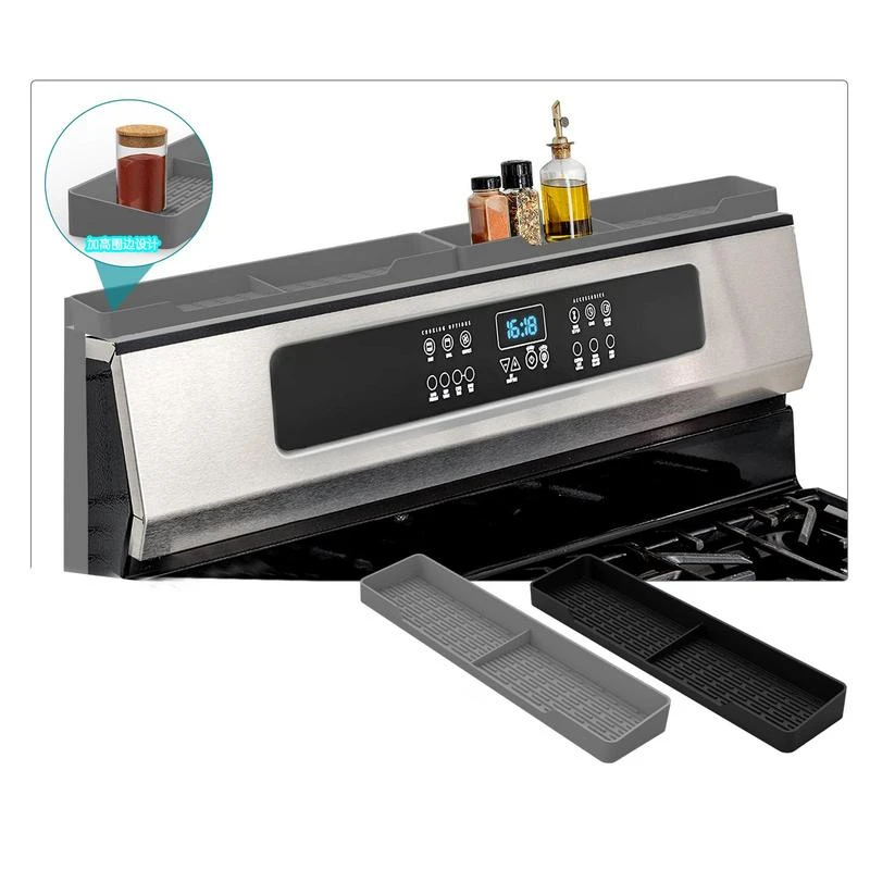 Kitchen Stove Top Shelf Silicone Storage Rack Kitchen Spice Bottle