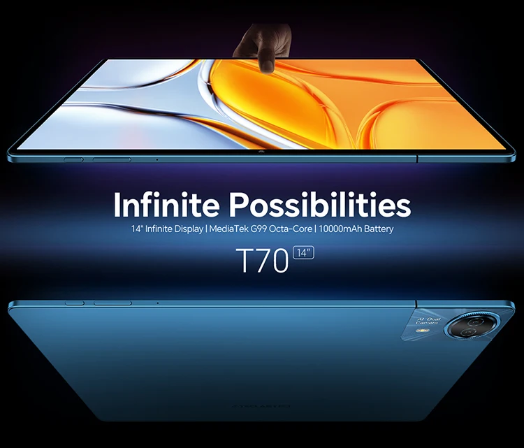 Teclast T70 Tablet 14" FHD Display Android 14 MTK Helio G99 8GB+256GB 10000mAh Battery 18W 4G LTE Global Version