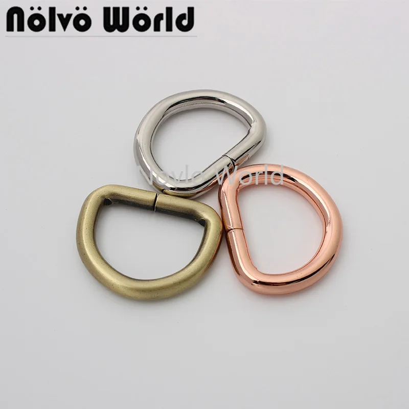 50 pieces 5 sizes 5.0mm wire 25-32-38mm inner non-welded d ring for backpack opened D buckle round edge bag accessories