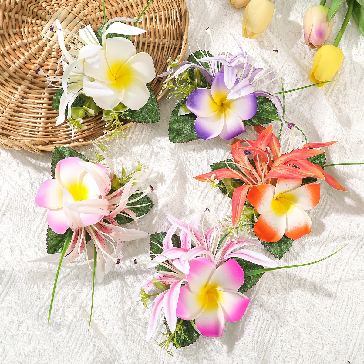 Fermaglio per capelli a fiore bohémien da sposa mare vacanza_voghion.com