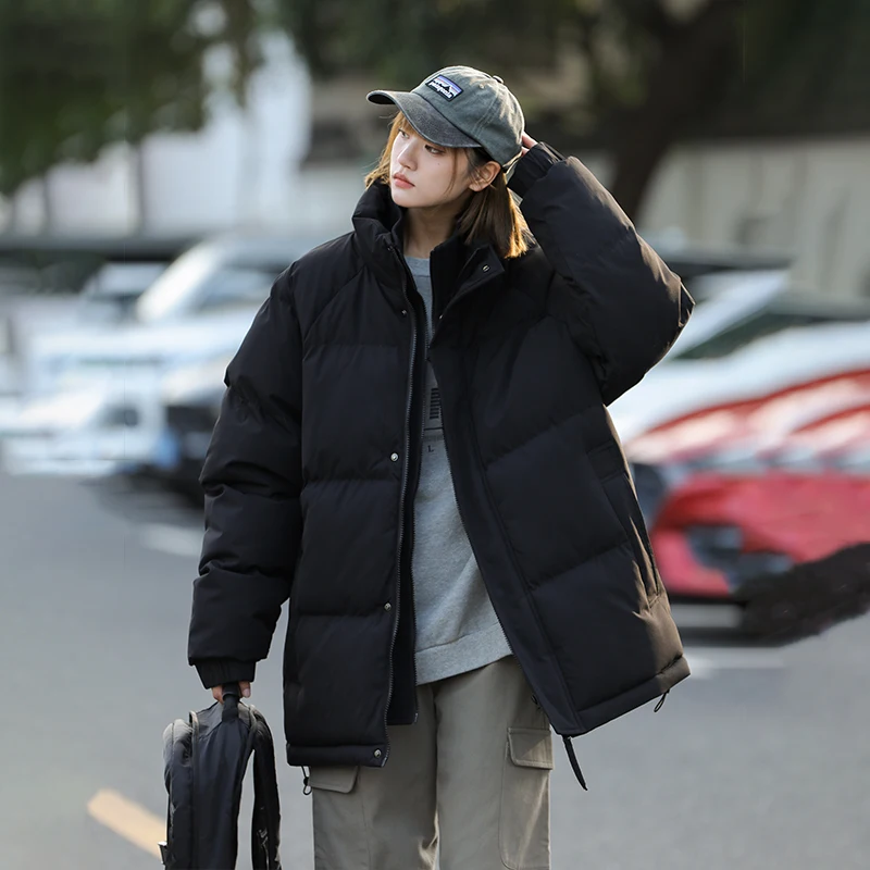 Winter Plus Size Padded Jacket Men Thicken Warm Stand Collar Coat Japanese Street Women Fashion New Stand Collar Oversize Parkas