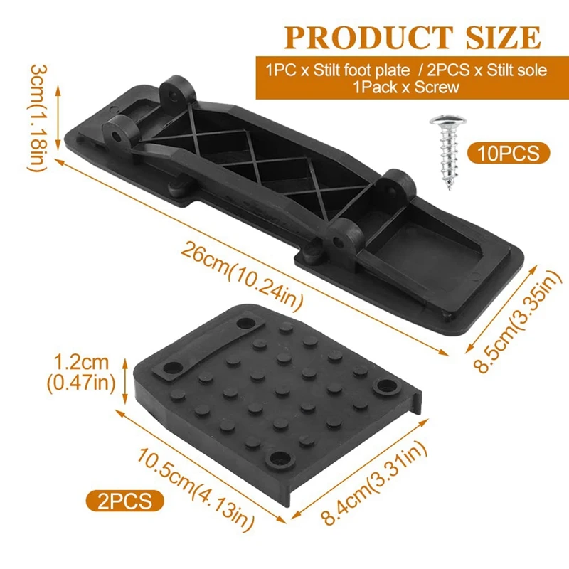 Stilt Soles Spare Parts Kits, Stilt Soles Anti-Slip Pads For Drywall, Non-Slip Stilts Soles Foot Pads With Screw 6