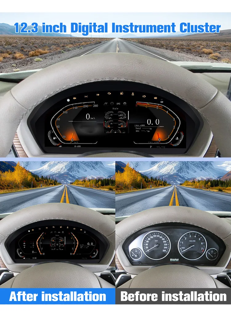 12.3’’ Digital Instrument Cluster For BMW F30 F31 GT-F34 F32 F33 F36 Speedometer