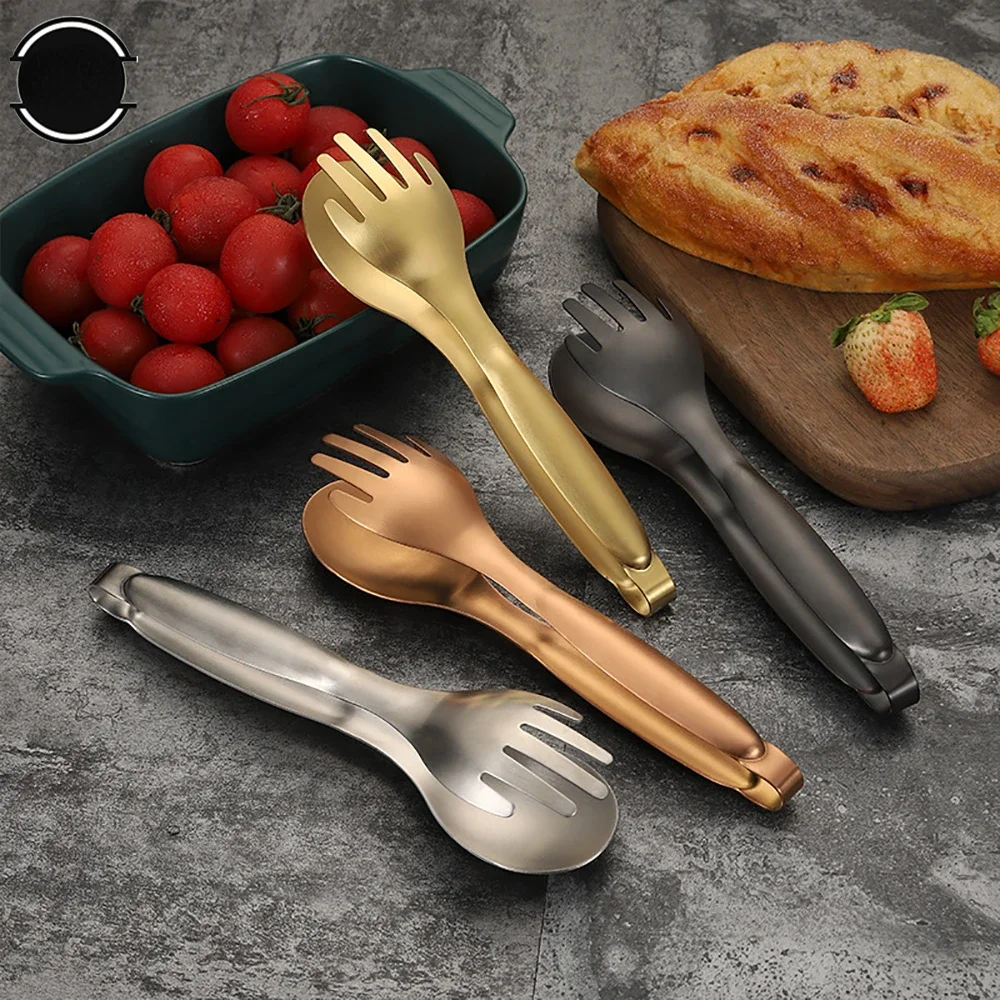 Stainless Steel Food Tongs Meat Salad Bread Serving Tongs for Barbecue Kitchen Accessories Non-Slip BBQ Clip Cooking Tools New