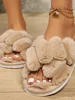 Msfilia Unisex Autumn Winter Large Size Velvet Fur Slippers Men Thin Bottom Anti Slip Indoor Shoes Women Warm Cotton Slippers 4