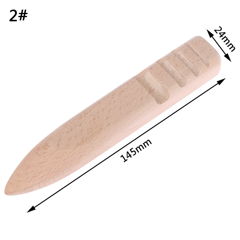 Handmade Burnishing Wood Rod Leather Craft Edges Slicker Round Wood Leathercraft Tool
