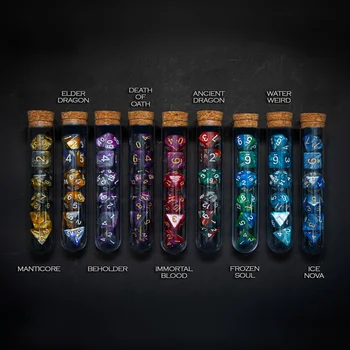 7Pcs/Set Mythology Inspiration Polyhedral D&D COC Dice Set RPG Fantasy Potion Flask | Dungeons and Dragons DnD Table Games 1