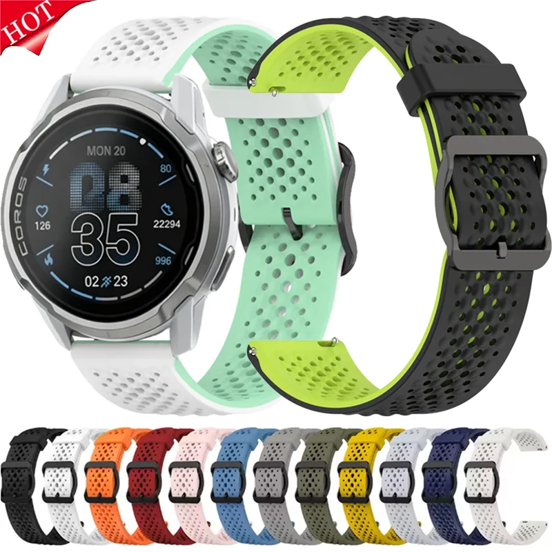 Breathable Silicone Sport Strap - 20mm/22mm Replacement Wristband