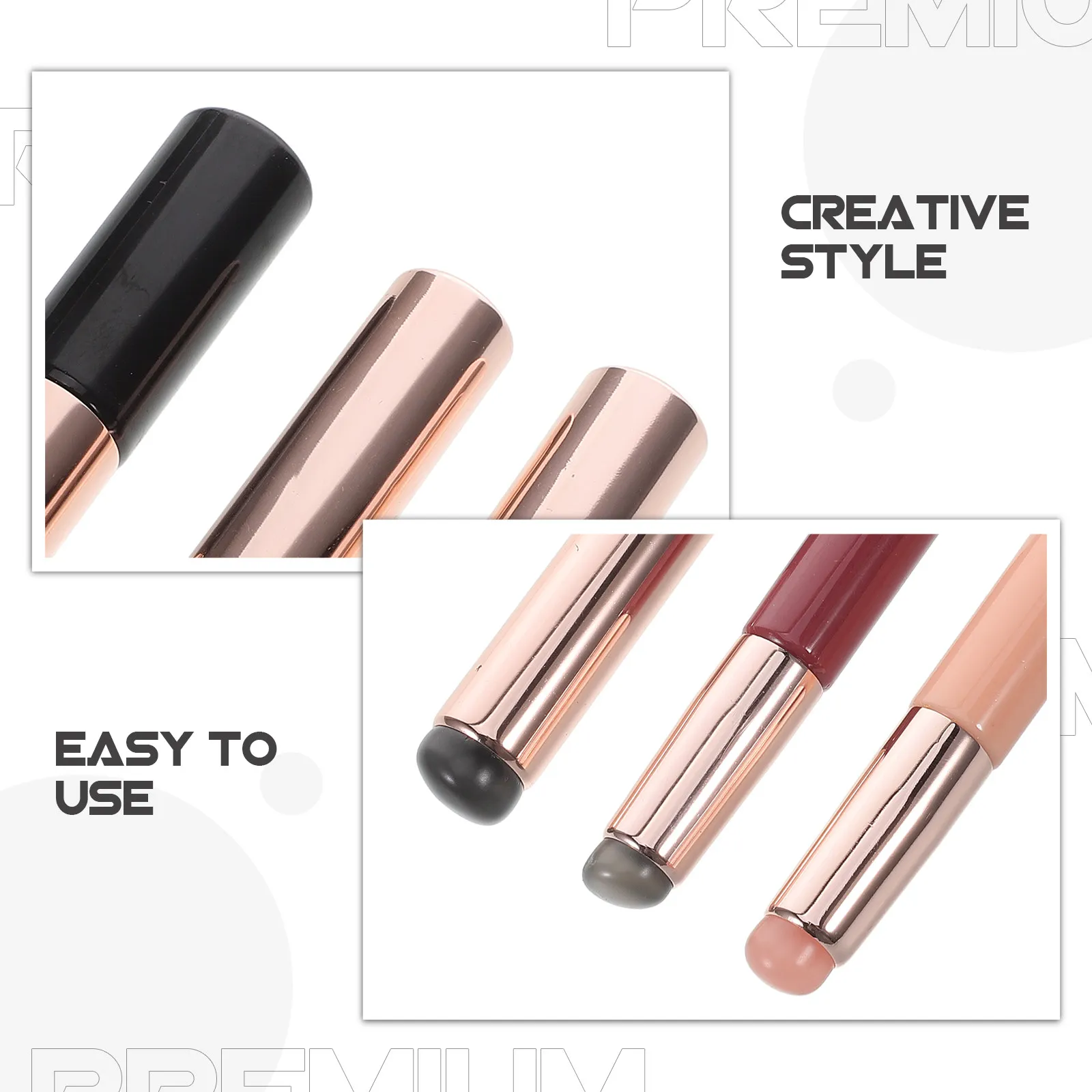 네일 아트 파우더 적용을 위한 3pcs 실리콘 소프트 팁 브러쉬 유연하고 내구성이 뛰어난 도구 전문 네일 아트 용품 키트