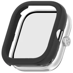 Durable Hollow Protective Watch Case Cover - Sleek PC Material Shell for Enhanced Protection and Style (Black)