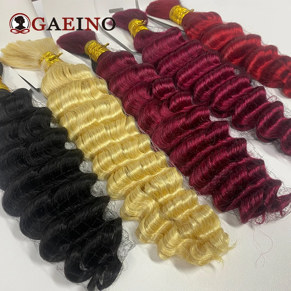 Deep Wave Bulk Hair Human Hair Braiding Color 1B# Natural Black No Weft Bulk For Braiding Extensions Salon Quality human hair extensions