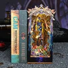 DIY Wooden Pandora's Magic Box Book Nook Shelf Insert Kits Miniature Bookends Assembled Bookshelf Dollhouse for Friends Gifts 3