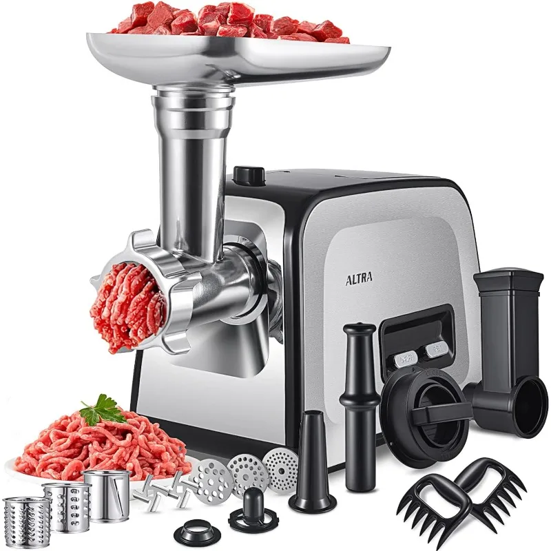 

Meat Grinder, Sausage Stuffer, [2800W Max] Electric Meat Mincer with Stainless Steel Blades & 3 Grinding Plates